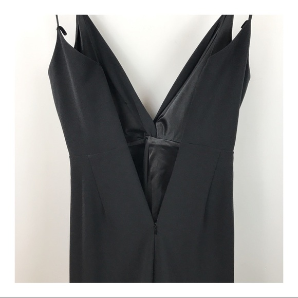 Parker Black Aiden Stretch Crepe‎ Center-Slit Dress in Black Size 0 - Picture 9 of 13